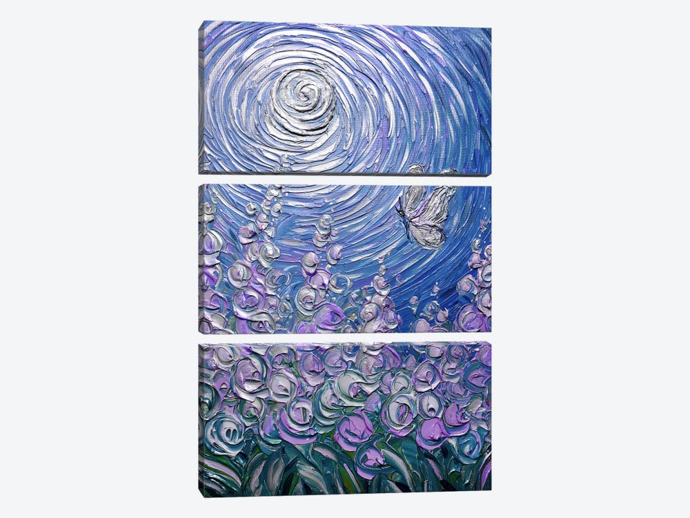 Freedom To Fly - Royal Blue Purple by Nada Khatib 3-piece Canvas Wall Art