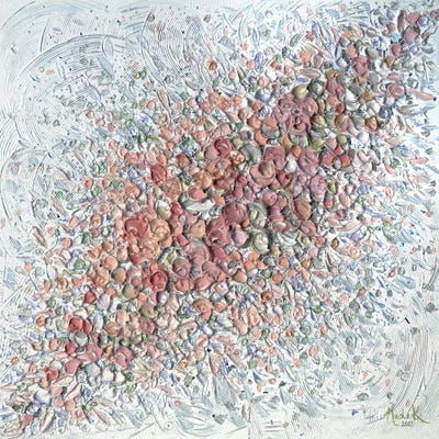 Sea Of Florals - Autumn Terracotta by Nada Khatib framed canvas print