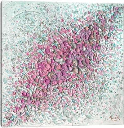 Sea Of Florals - Pink Magenta Canvas Art Print - Nada Khatib