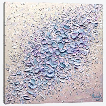 Peaches N Cream - Gray Purple Blue Canvas Print #NKH231} by Nada Khatib Canvas Artwork