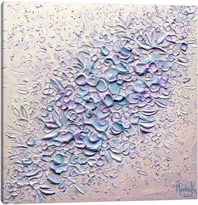 Peaches N Cream - Gray Purple Blue Canvas Art Print - Nada Khatib