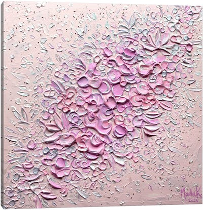 Peaches N Cream - Pink Canvas Art Print - Nada Khatib