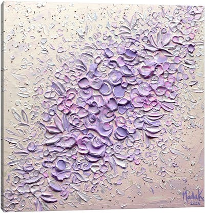 Peaches N Cream - Purple Canvas Art Print - Nada Khatib