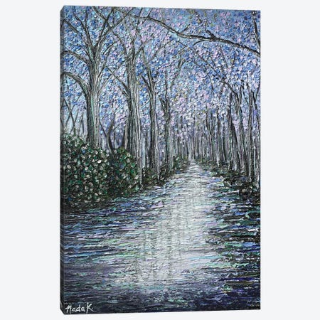 Beauty In The Puddle - Blue Gray Canvas Print #NKH23} by Nada Khatib Canvas Art Print