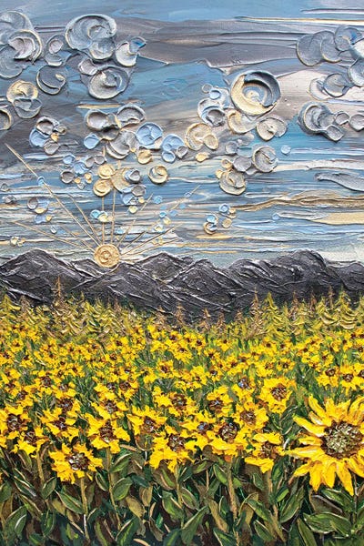 Chasing Sunshine Moody Sunflowers by Nada Khatib canvas print