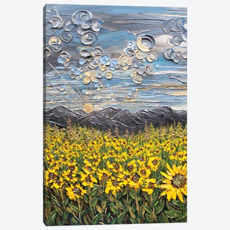 Chasing Sunshine Moody Sunflowers Canvas Print #NKH250} by Nada Khatib Canvas Artwork