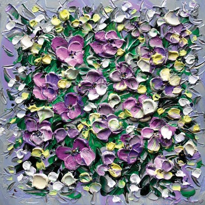 Pansy Petals Gray Pink by Nada Khatib art print