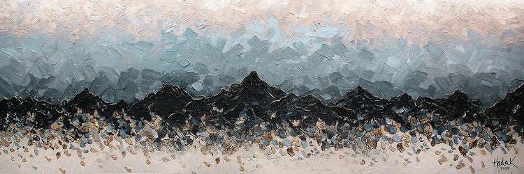 Champagne Peaks Blue by Nada Khatib wall art