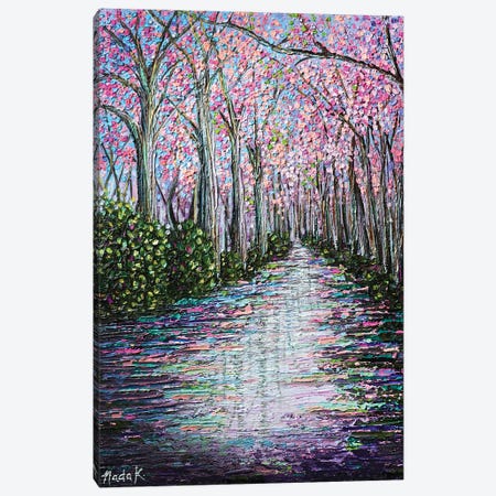 Beauty In The Puddle - Purple Pink Canvas Print #NKH25} by Nada Khatib Canvas Artwork