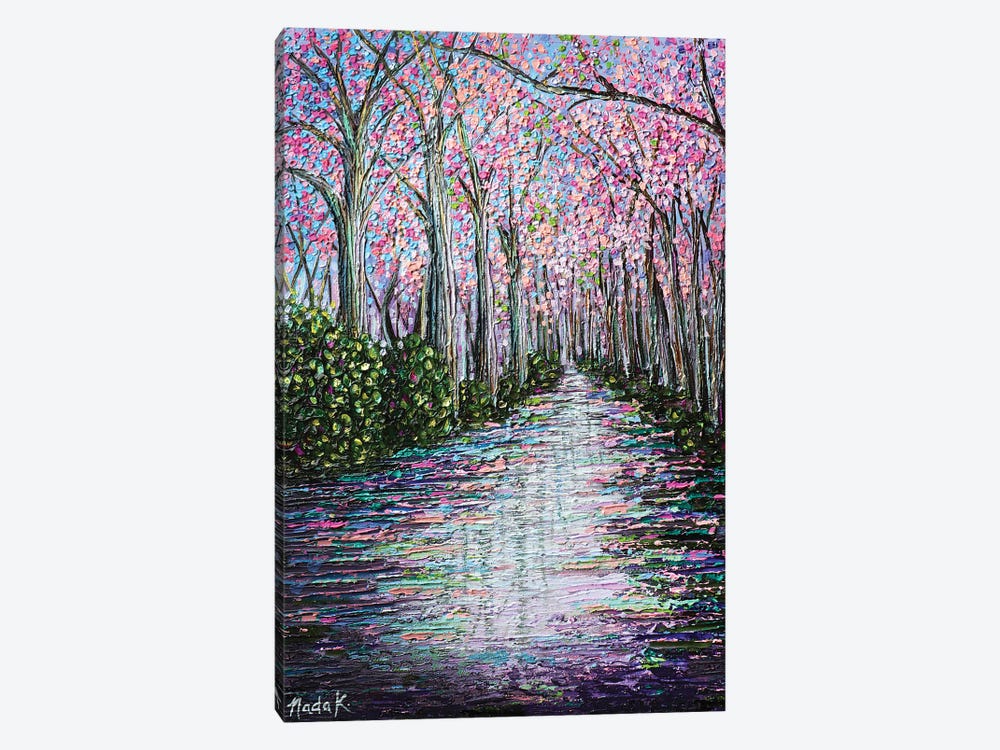 Beauty In The Puddle - Purple Pink by Nada Khatib 1-piece Canvas Art