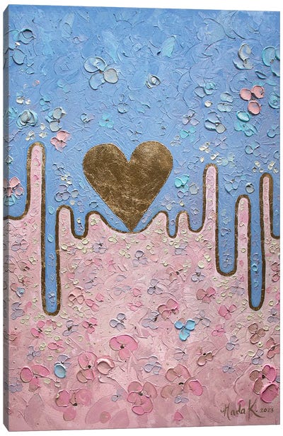 Heartbeat Canvas Art Print - Purple Abstract Art