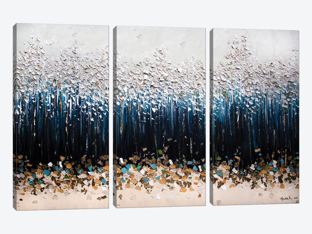 Abstract Blue by Nada Khatib 3-piece Canvas Art