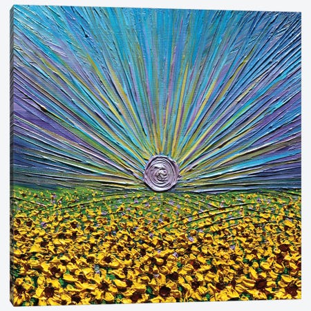 Sunflowers In Purple Canvas Print #NKH270} by Nada Khatib Canvas Artwork
