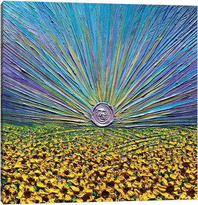 Sunflowers In Purple Canvas Art Print - Nada Khatib