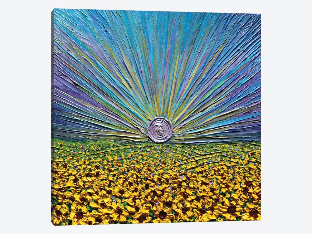 Sunflowers In Purple by Nada Khatib 1-piece Canvas Wall Art