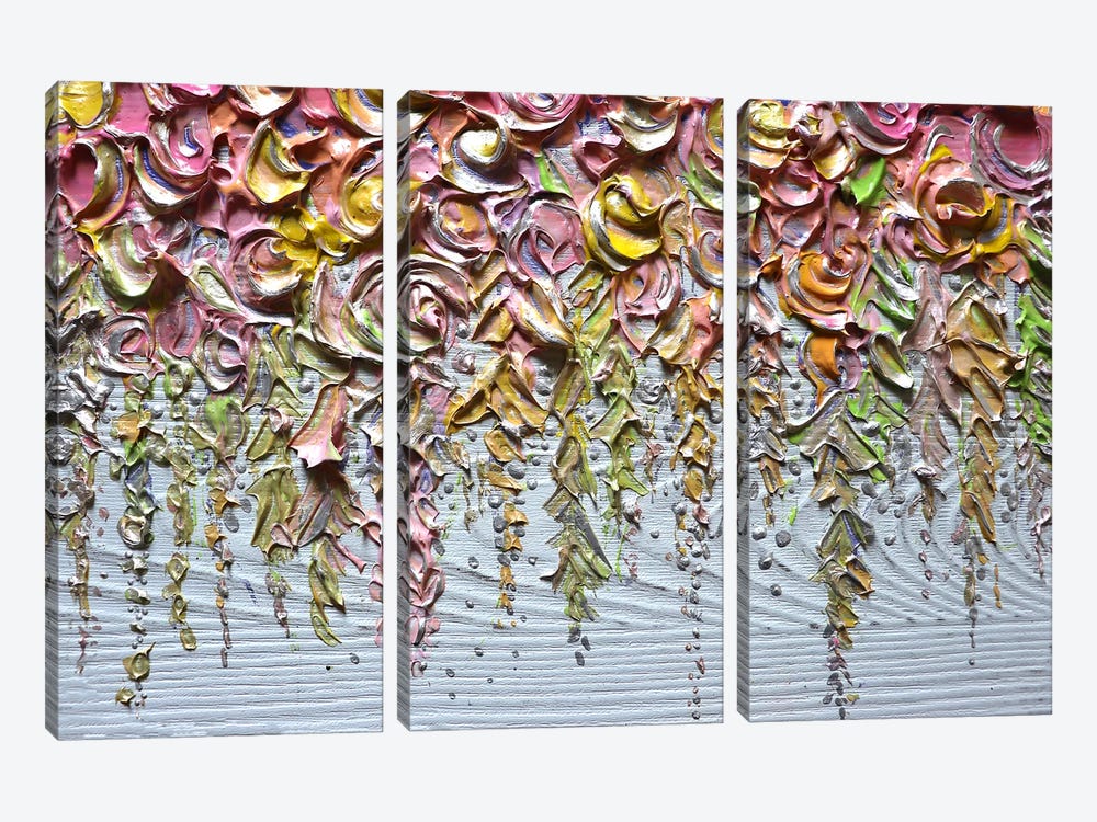 Dripping In Spring Florals by Nada Khatib 3-piece Art Print