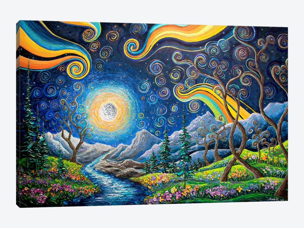 Dreamscape Starry Night by Nada Khatib 1-piece Canvas Print