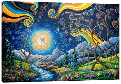 Dreamscape Starry Night Canvas Art Print - Nada Khatib