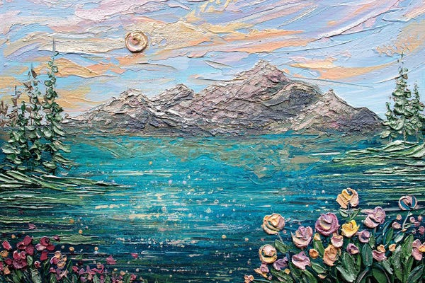 Palette Knife Prints: Mountain Landscape by Nada Khatib