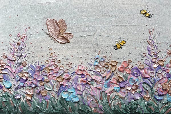 Butterflies and Flowers: Pastel Wildflower Butterfly by Nada Khatib