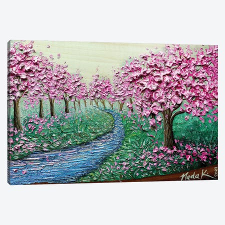 A Bloom In Flow - Hot Pink Magenta Canvas Print #NKH2} by Nada Khatib Canvas Print