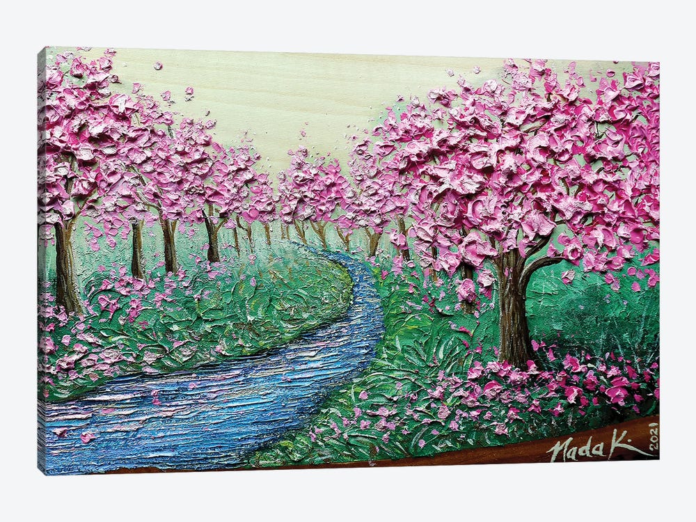 A Bloom In Flow - Hot Pink Magenta by Nada Khatib 1-piece Art Print