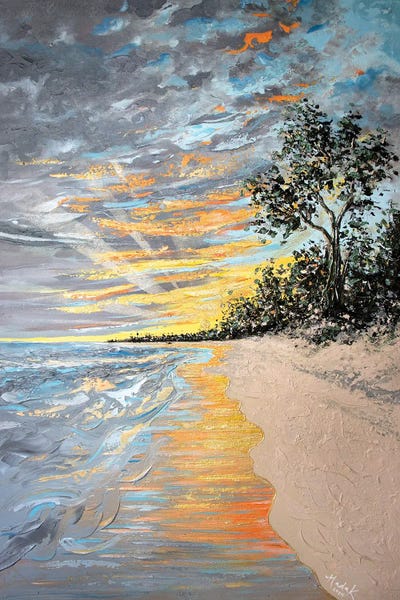 Tropical Beaches: Longpoint Glow - Beach Landscape by Nada Khatib