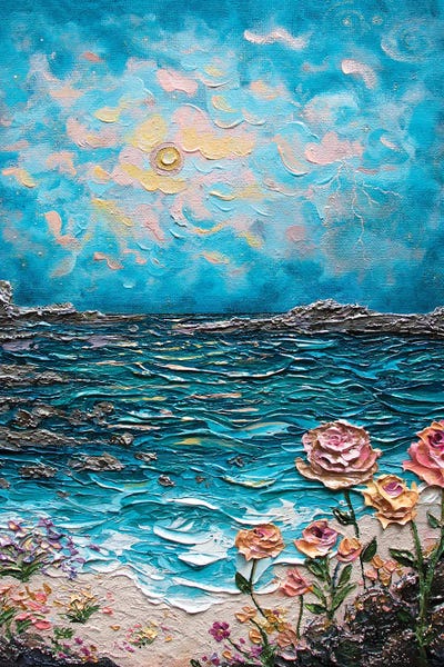 Palette Knife Prints: Sparked By The Sea by Nada Khatib