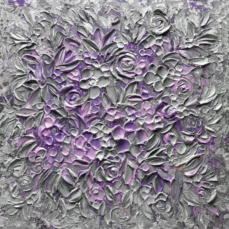 Cotton Candy Florals - Purple Gray by Nada Khatib wall art