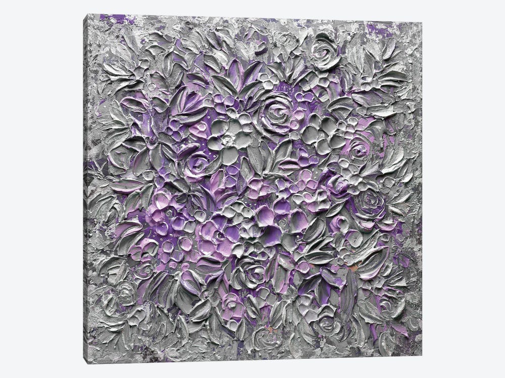 Cotton Candy Florals - Purple Gray by Nada Khatib 1-piece Canvas Art Print