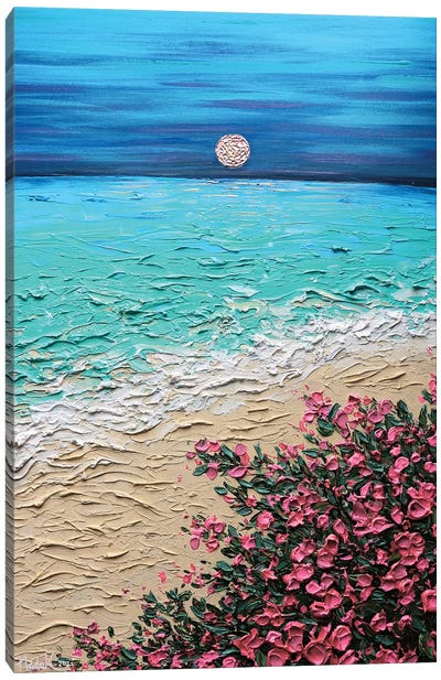 Dreaming Of You - Turquoise Pink Blue Canvas Art Print - Nada Khatib