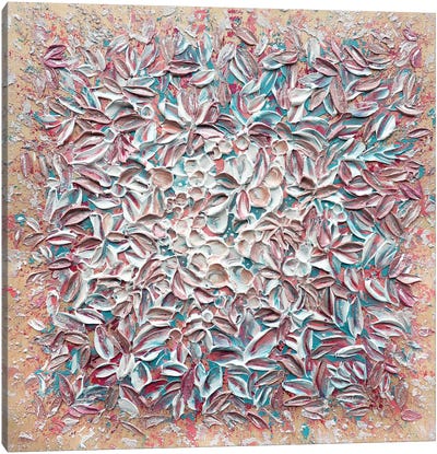 Frosted Florals - Pink Blue Canvas Art Print - Nada Khatib