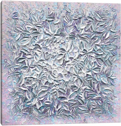 Frosted Florals - Purple Gray Blue Canvas Art Print - Nada Khatib