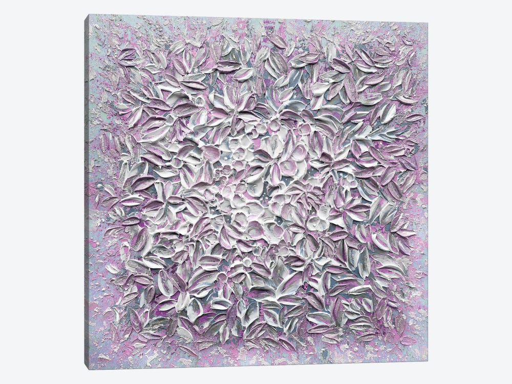 Frosted Florals - Pink Purple Gray by Nada Khatib 1-piece Canvas Art Print
