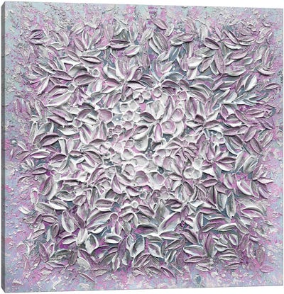 Frosted Florals - Pink Purple Gray Canvas Art Print - Nada Khatib
