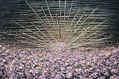 Glowing Hearts - Lavender Gold by Nada Khatib canvas print