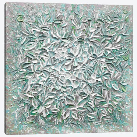 Frosted Florals - Green Gray Blue Canvas Print #NKH47} by Nada Khatib Canvas Art
