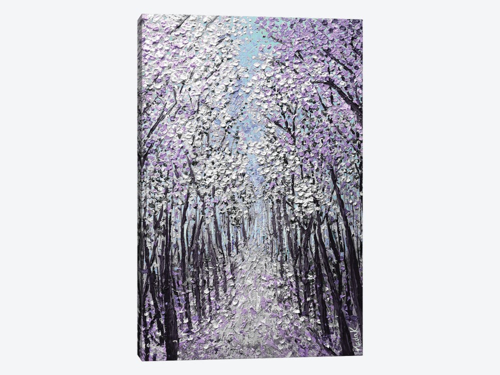 Driftwood In September - Purple White by Nada Khatib 1-piece Canvas Art