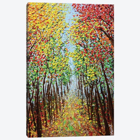 Driftwood In September - Red Yellow Green Canvas Print #NKH51} by Nada Khatib Canvas Wall Art