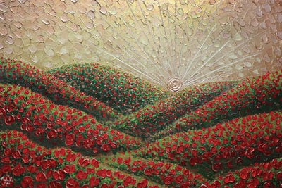 Hidden Hills - Gold Red by Nada Khatib multi panel art