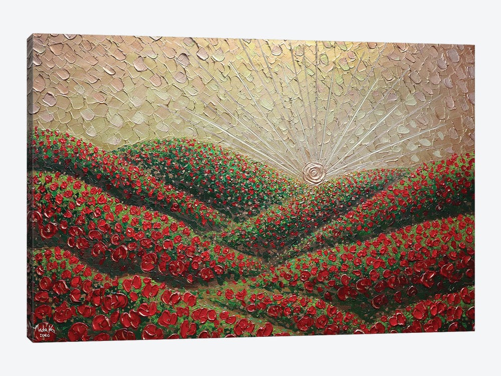 Hidden Hills - Gold Red by Nada Khatib 1-piece Canvas Art