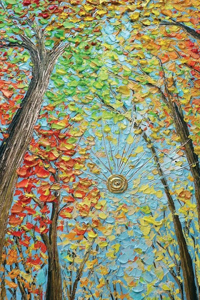 Palette Knife Prints: A Colorful Evolution - Green Yellow Red by Nada Khatib