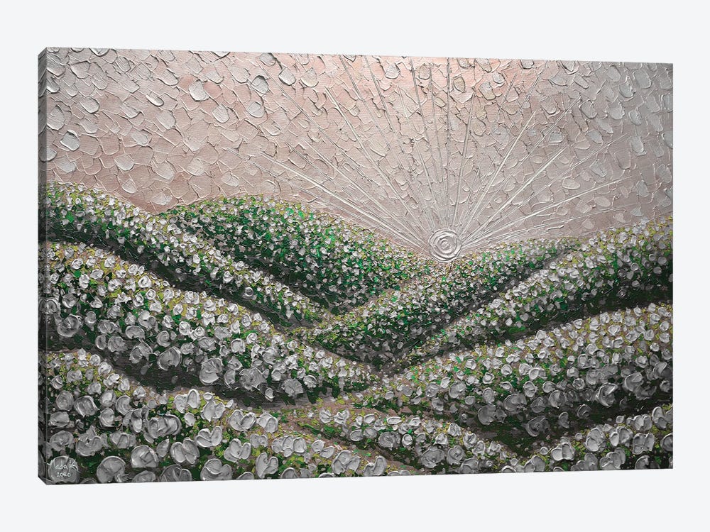 Hidden Hills - Silver Gray by Nada Khatib 1-piece Canvas Print