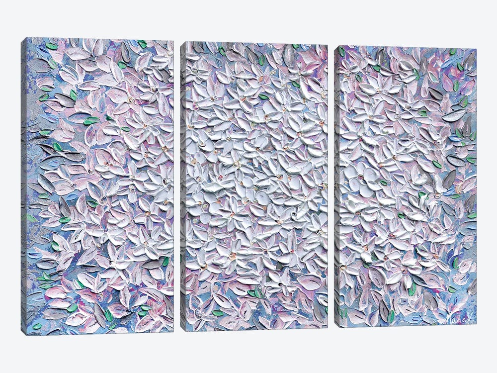 Jasmine - Blue Purple by Nada Khatib 3-piece Canvas Art Print
