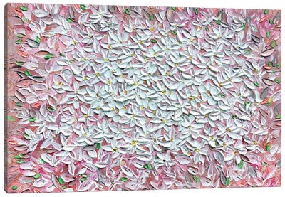 Jasmine - Pink Magenta White Canvas Art Print - Nada Khatib
