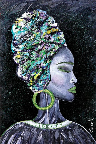 Liberate Yourself - Green Gray Black by Nada Khatib canvas print