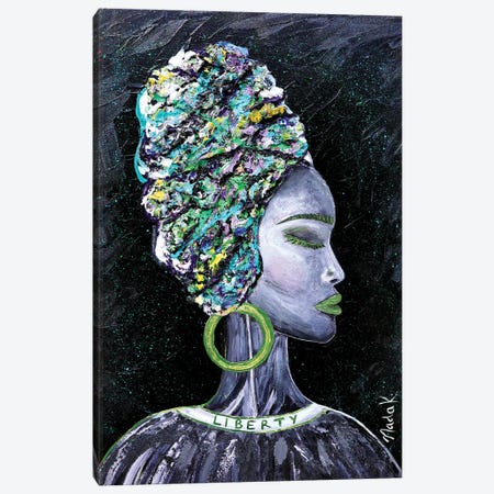 Liberate Yourself - Green Gray Black Canvas Print #NKH71} by Nada Khatib Canvas Artwork