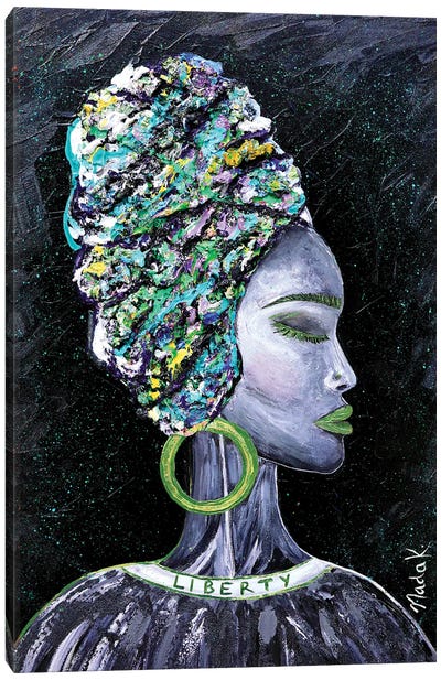 Liberate Yourself - Green Gray Black Canvas Art Print - Nada Khatib
