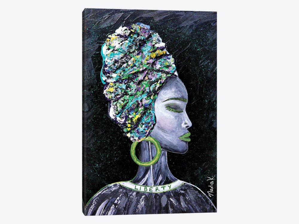 Liberate Yourself - Green Gray Black by Nada Khatib 1-piece Art Print
