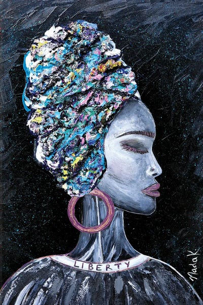 Liberate Yourself - Pink Blue Black by Nada Khatib canvas print